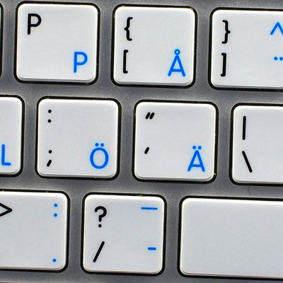 MAC NS Swedish/Finnish - English Matte Non-Transparent Keyboard Labels White Background for Desktop, Laptop and Notebook