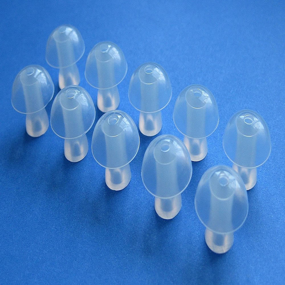 10 Large Soft Replacement Mushroom Domes Eartips Compatible with Axon F-998, F-139, F-136, F-16P, F-16, F-18, F-22, F-28, K-36, A-3, X-136, X-168 V-93 V-99 BTE (Behind the Ear) and Pocket Hearing Aids