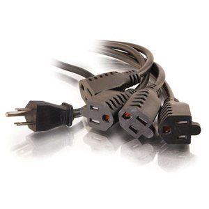 C2G 29803 1 TO 4 POWER CORD SPLITTER M/F 4X 5-15R TO 1X 5-15P
