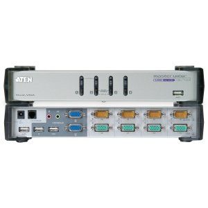 ATEN Technologies CS1744 4PORT USB KVM Switch Dual-View W/Audio Peripheral Sharing