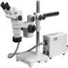 AmScope ZM-3BX-FOR Professional Binocular Stereo Zoom Microscope, EW10x Eyepieces, 3.35X-45X Magnification, 0.67X-4.5X Zoom Objective, Fiber-Optic Ring Light, Single-Arm Boom Stand, 110V-120V, Includes 0.5X Barlow Lens view 1