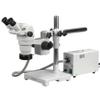 AmScope ZM-3BY-FOR Professional Binocular Stereo Zoom Microscope, EW10x Eyepieces, 6.7X-90X Magnification, 0.67X-4.5X Zoom Objective, Fiber-Optic Ring Light, Single-Arm Boom Stand, 110V-120V, Includes 2.0X Barlow Lens view 1