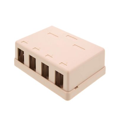 Networx 4-Port Ethernet Keystone Jack Surface Mount Box, Unloaded, Ivory