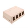 Networx 4-Port Ethernet Keystone Jack Surface Mount Box, Unloaded, Ivory view 4