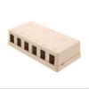 Networx 6-Port Ethernet Keystone Jack Surface Mount Box, Unloaded, Ivory view 1