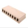 Networx 8-Port Ethernet Keystone Jack Surface Mount Box, Unloaded, Ivory view 1