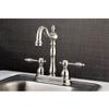 Kingston Brass KB1498TAL Tudor 4 Inch Center Bar Faucet Without Drain, 4-3/4 inch in Spout Reach, Brushed Nickel view 3