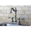Kingston Brass KB1498TAL Tudor 4 Inch Center Bar Faucet Without Drain, 4-3/4 inch in Spout Reach, Brushed Nickel view 4