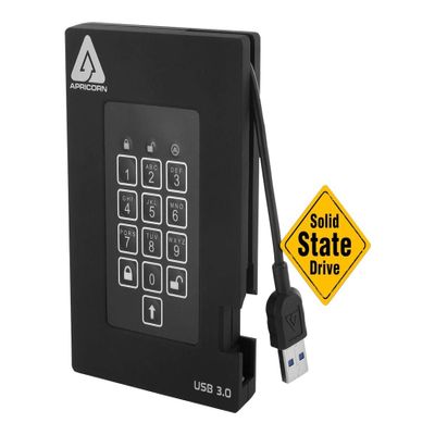 Apricorn 512GB Aegis Fortress FIPS 140-2 Level 2 Validated 256-Bit Encrypted USB 3 External SSD (A25-3PL256-S512F)