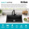 KRAUS Black Onyx 31 in Drop In Granite Kitchen Sink KGD-412B view 2