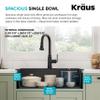 KRAUS Black Onyx 31 in Drop In Granite Kitchen Sink KGD-412B view 3