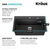 KRAUS Black Onyx 31 in Drop In Granite Kitchen Sink KGD-412B view 4