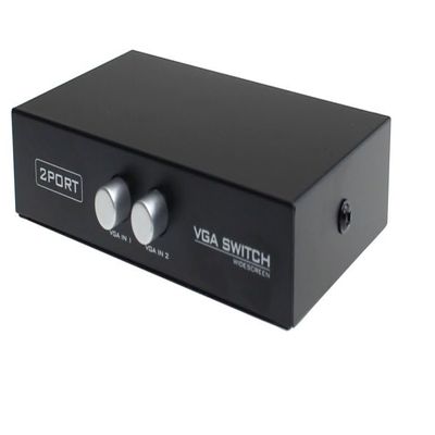CablesOnline Compact 2-Way VGA (HD15) Push Button Metal Mini Switch Box (SB-008P)