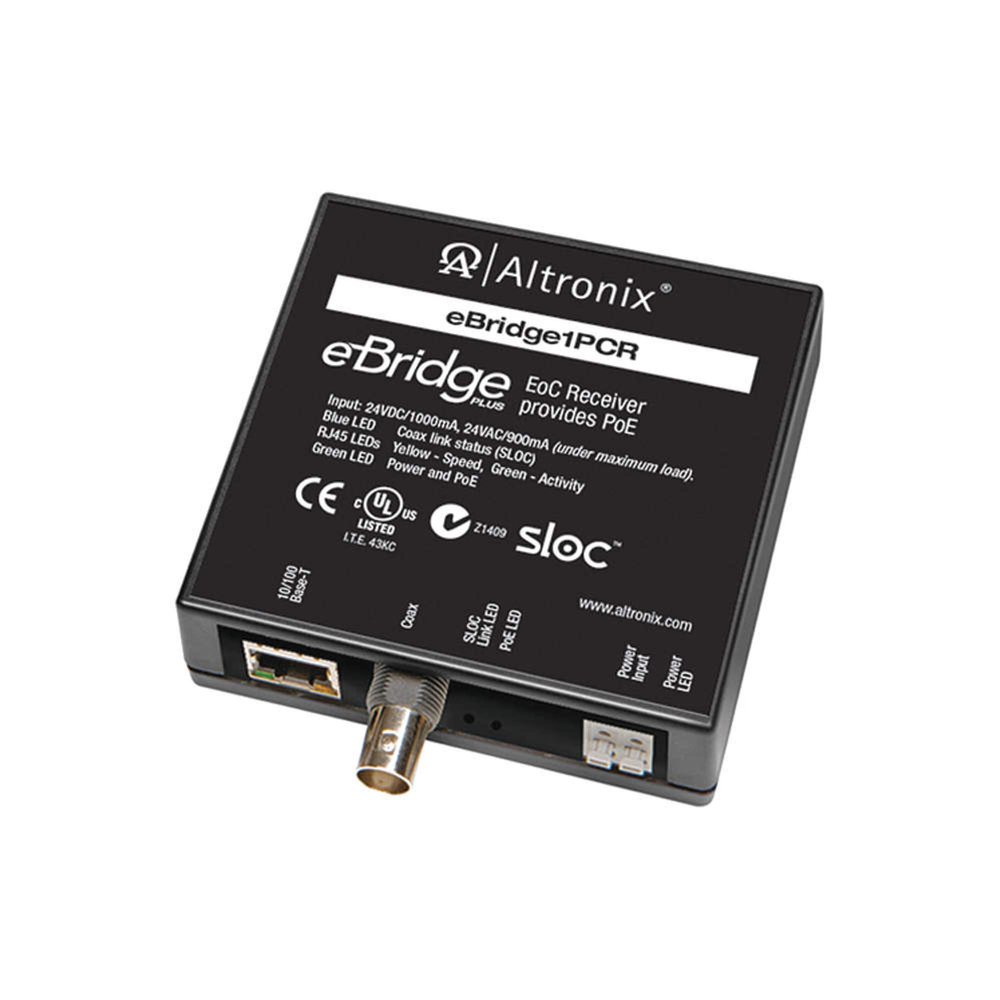 ALTRONIX EBRIDGE1PCR PoE Extender,3-1/2" D x 3-1/2" W,Black