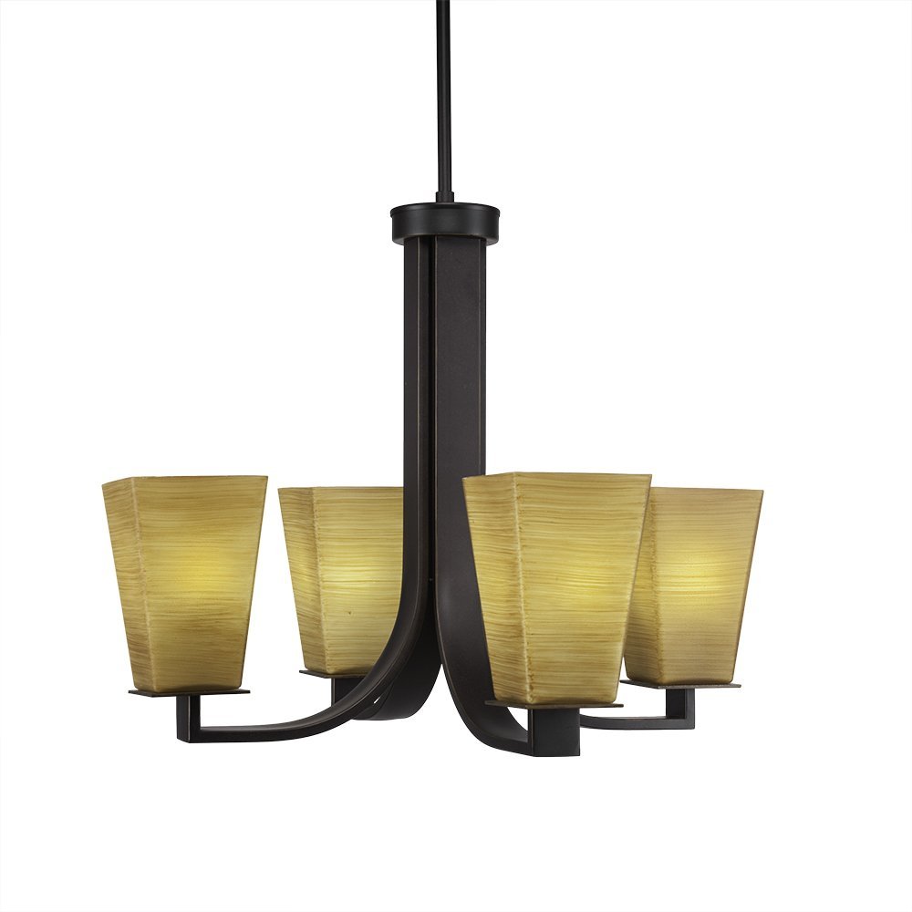 Toltec Lighting Apollo 4 Light Chandelier in Dark Granite (574-DG-670)