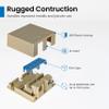 ICC 2-Port Surface Mount Box with 6P6C Voice Keystone Jacks, EZ IDC Telephone Jack Box for RJ11 and RJ12 Cabling, Ivory view 4