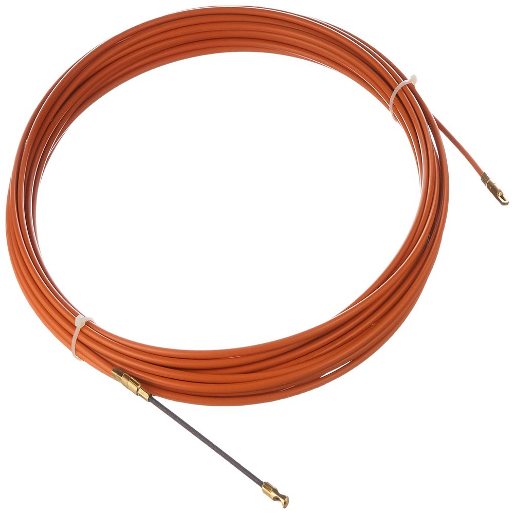 Electraline 61057 Steel Cable Puller Probe, 14 m, Diameter 4 mm, Orange, Orange