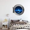 24" Port Scape Instant View Ice Planet #1 Silver Porthole 3D Window Wall Decal Removable Wall Sticker Outer Space Wall Art for Kids Boys Bedroom Decor view 2