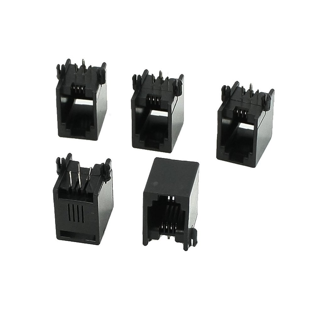 uxcell 5 Pcs RJ9 RJ10 RJ22 4P4C Handset Sockets Jacks 13 x 9.5 x 14mm