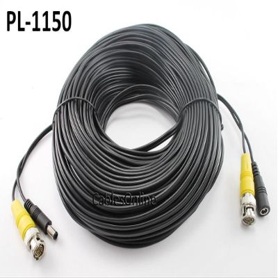 CablesOnline 150ft CCTV BNC Security Camera Cable with DC Male/Female Power Connectors (PL-1150)