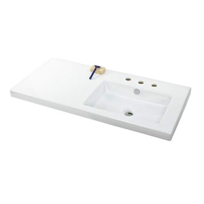 Tecla CO02011-Three Hole-637509873608 Quality Wall Mounted Washbasin, White