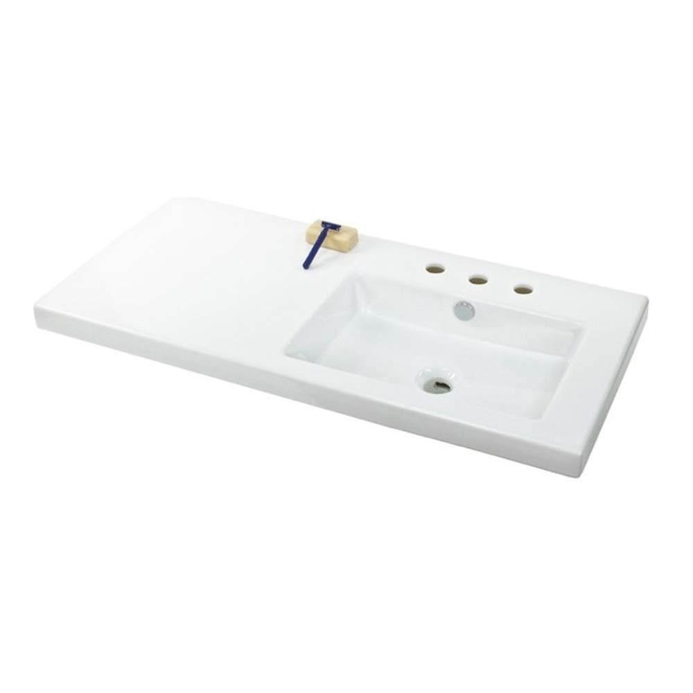 Tecla CO02011-Three Hole-637509873608 Quality Wall Mounted Washbasin, White