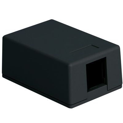 ICC 1-Port Surface Mount Box, Black, Works with Wide and Slim Profile Keystone Jacks (Sold Separately), Compact Outlet for Voice and Data Connections, UL Listed TAA Compliant, IC107SB1BK