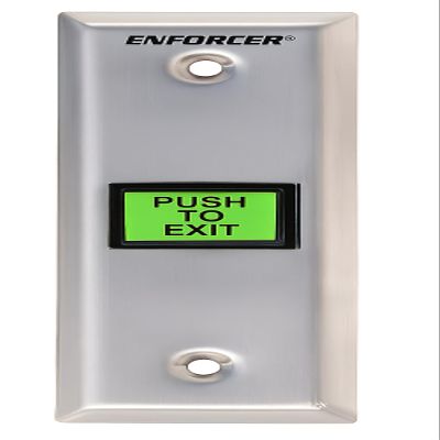 Seco-Larm Enforcer Slimline Push-to-Exit Plate, Illuminated with Timer (SD-7103GC-PTQ)