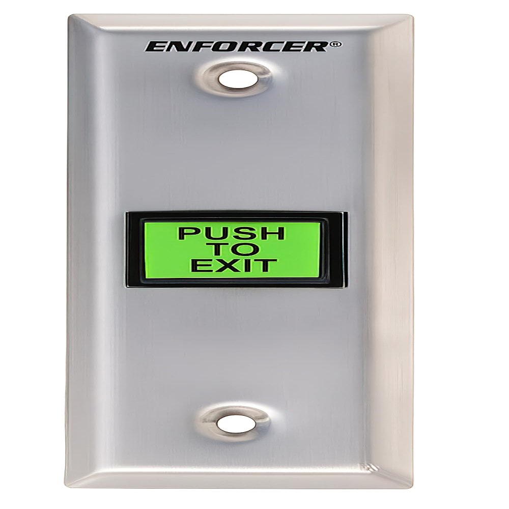 Seco-Larm Enforcer Slimline Push-to-Exit Plate, Illuminated with Timer (SD-7103GC-PTQ)