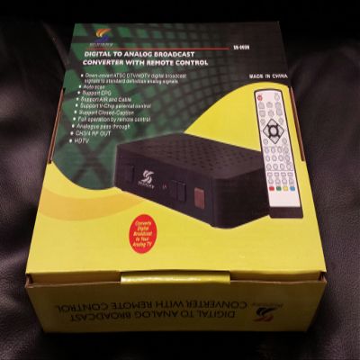Sunkey Digital to Analog Broadcast Converter with Remote Control Hdmi and USB and RCA Plugs.