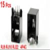 uxcell Right Angle Pins RJ9 RJ10 RJ22 4P4C Telephone Handset Jacks 9.5mm Width 15 Pcs view 2