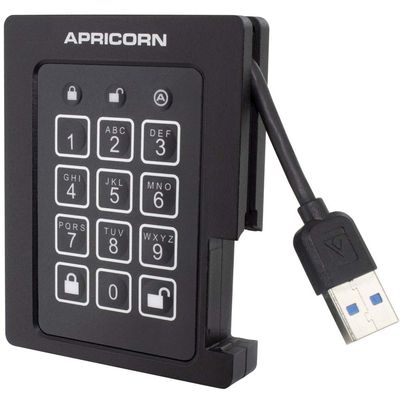Apricorn Aegis Padlock 240 GB SSD 256-Bit, FIPS 140-2 Level 2 Validated Ruggedized USB 3.0 Encrypted External Portable Drive (ASSD-3PL256-240F)