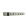 15 feet Surge Protector, Flat Rotating Plug, 6 Outlet, Gray Horizontal Outlets, Plastic, 15ft Power Cord, Surge Protector Multi Plug, CableWholesale view 1