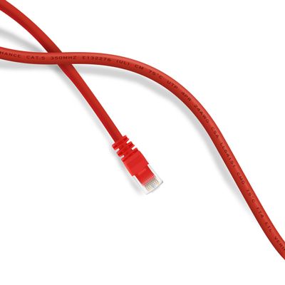 GearIT Cat5e Ethernet Patch Cable 6 Feet - Snagless RJ45 Computer LAN Network Cord, Red