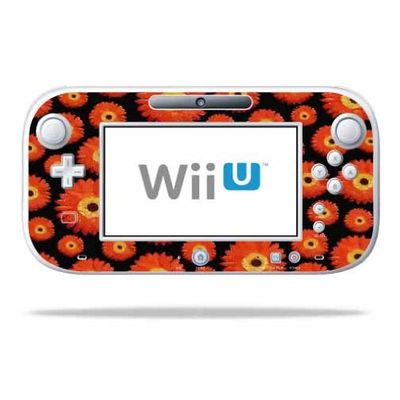 MightySkins Skin Compatible with Nintendo Wii U Gamepad Controller wrap Sticker Skins Orange Flowers