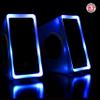 GOgroove Gaming Computer Speakers with Blue LED Light - SonaVERSE O2i Speakers for Desktop, Laptop, PC - USB Speaker 2.0 with AUX Input, in-Line Volume Control, Bass Stereo Sound, 14W (White) view 2