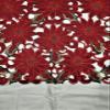 Doily Boutique Christmas Tablecloth or Table Topper Square Embroidered with Red Cutwork Poinsettias, Size 34 inches view 2