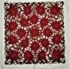 Doily Boutique Christmas Tablecloth or Table Topper Square Embroidered with Red Cutwork Poinsettias, Size 34 inches view 3