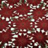 Doily Boutique Christmas Tablecloth or Table Topper Square Embroidered with Red Cutwork Poinsettias, Size 34 inches view 4