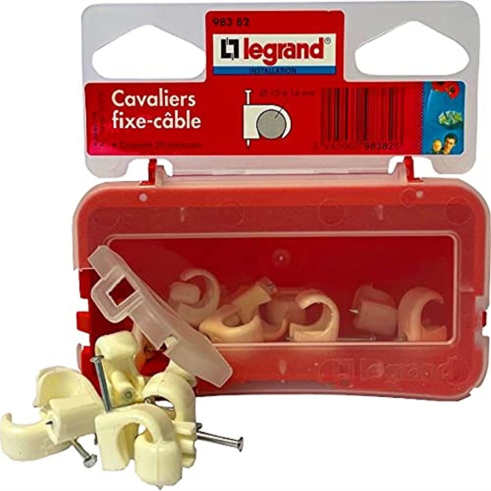 Legrand LEG98382 20 Flexible Cable Clips Multifix Cable Diameter 10 to 14 mm Grey