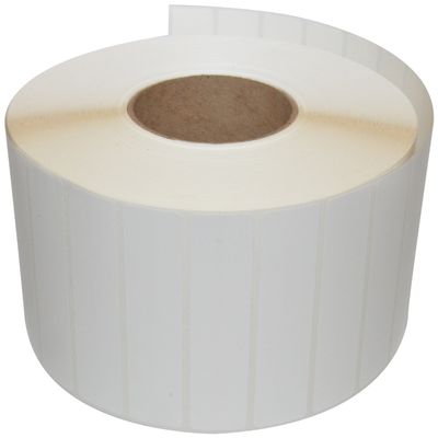 Compulabel Thermal Transfer Shipping Labels, 4 inch x 1 inch, White,Gloss Polyester, Permanent Adhesive, Perforations Between Labels, 5500 Per Roll, 4 Rolls