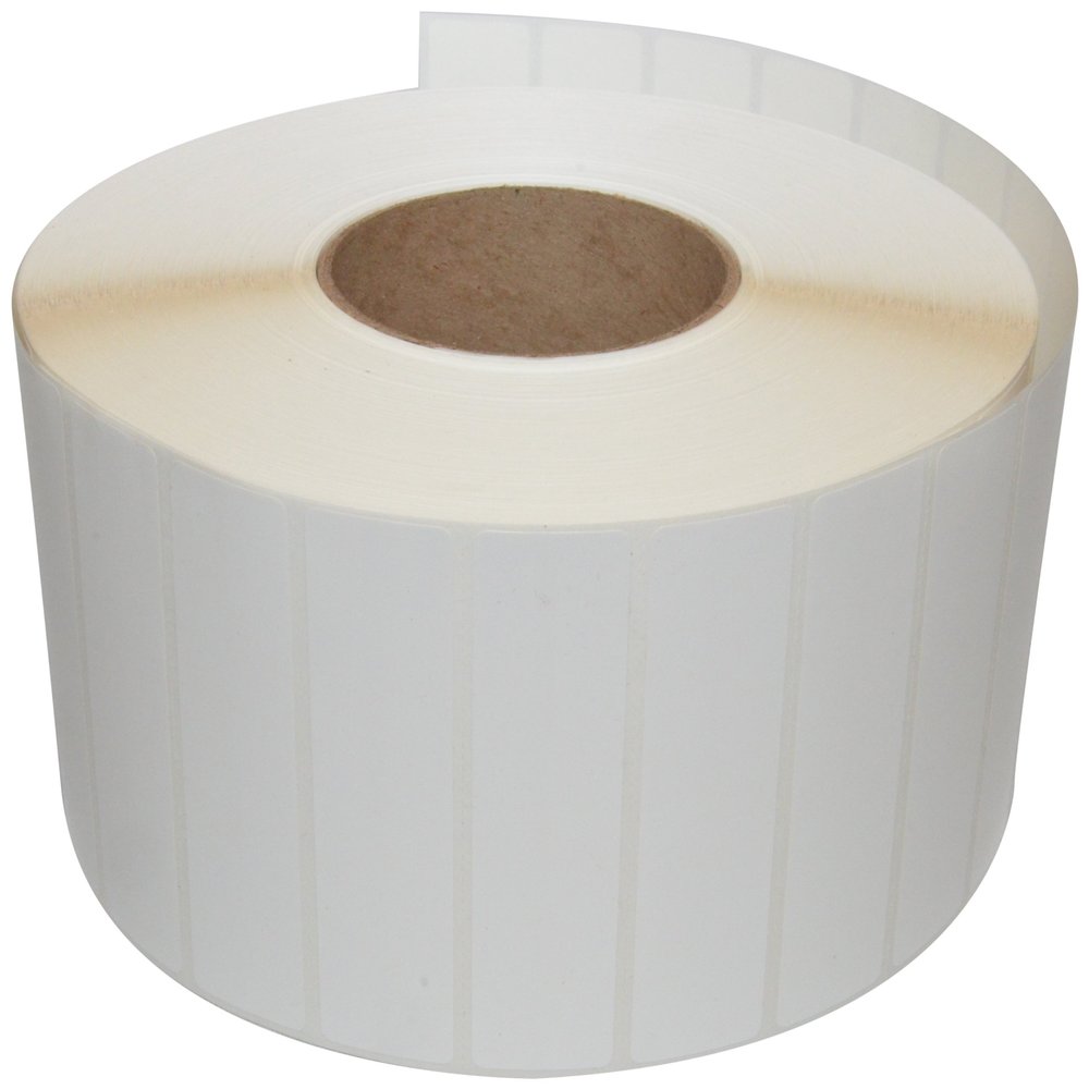 Compulabel Thermal Transfer Shipping Labels, 4 inch x 1 inch, White,Gloss Polyester, Permanent Adhesive, Perforations Between Labels, 5500 Per Roll, 4 Rolls