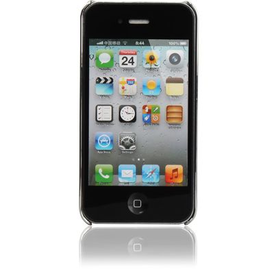 Premium Hard Shell Black Case Cover for Apple iPhone 4 / 4S Black& White ---Free Stylus Pen,2 Screen Protectors,Microfiber Cloth and Application Card Included!!!