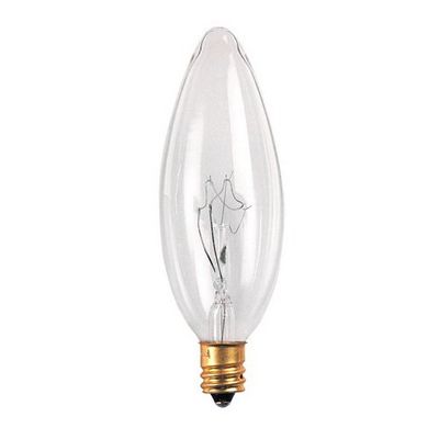 Bulbrite 40CTC/32/3 40-Watt Incandescent Torpedo B10 Chandelier Bulb, Candelabra Base, Clear [Pack of 12]