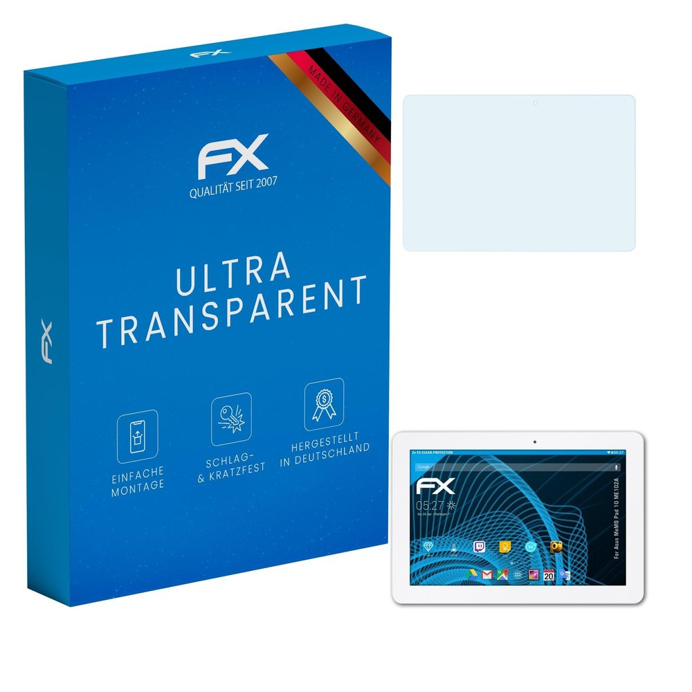 atFoliX Screen Protection Film compatible with Asus MeMO Pad 10 ME102A Screen Protector, ultra-clear FX Protective Film (2X)