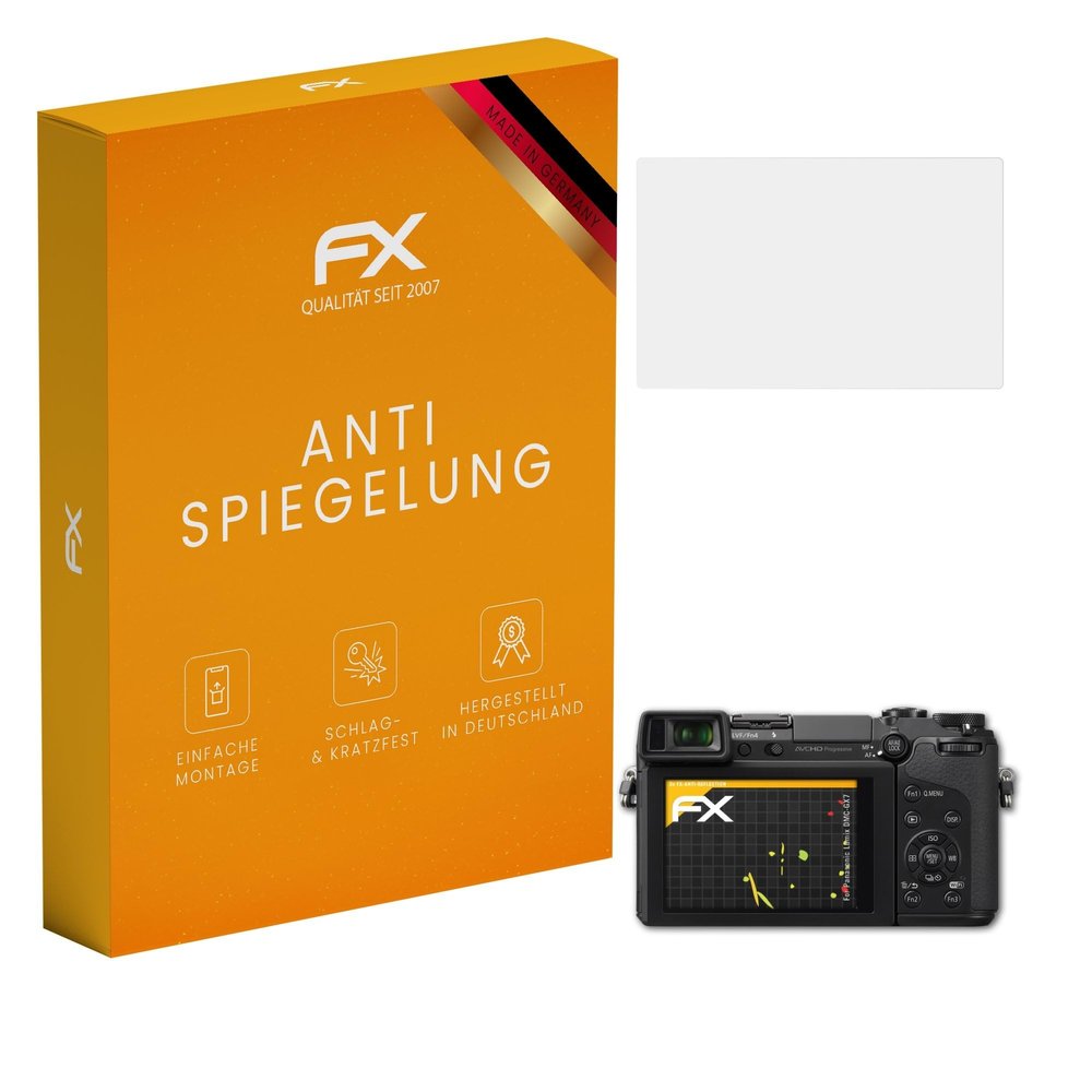 atFoliX Screen Protector compatible with Panasonic Lumix DMC-GX7 Screen Protection Film, anti-reflective and shock-absorbing FX Protector Film (3X)