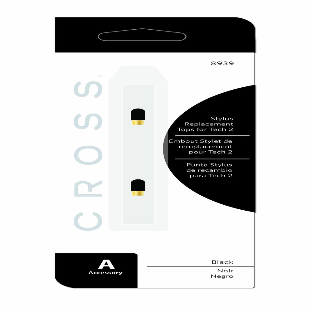 Cross Tech2 Stylus Top, 2 Pack, Black (8939)