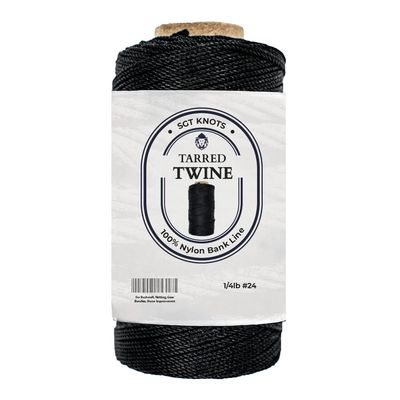 SGT KNOTS Tarred Twine Cord for Bushcraft, Nylon Bank Line - #24-1/4 lb