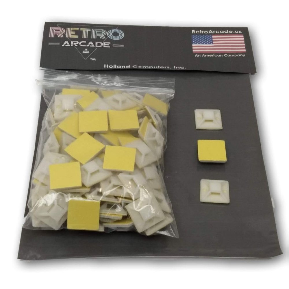 RetroArcade.us Arcade Game Cable Holder with self Adhesive Sticker on Back, Bag of 500