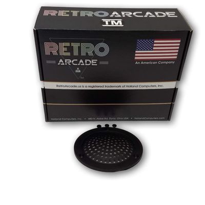 RetroArcade.us Round Speaker Net for Black Plastic Fits 4 inch Speakers, Speakers See SKU: RA-SPK